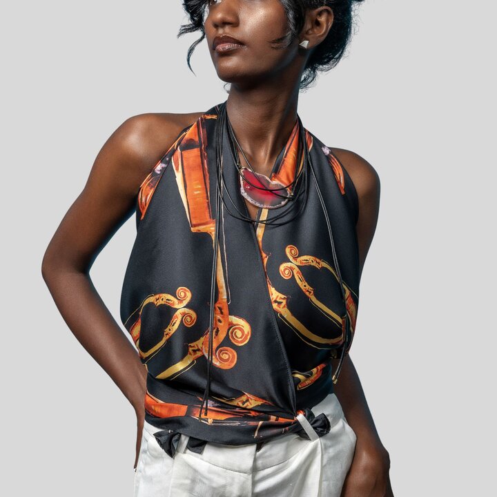 Šátek Emoce (Jileskero Šuňiben) v černé barvě