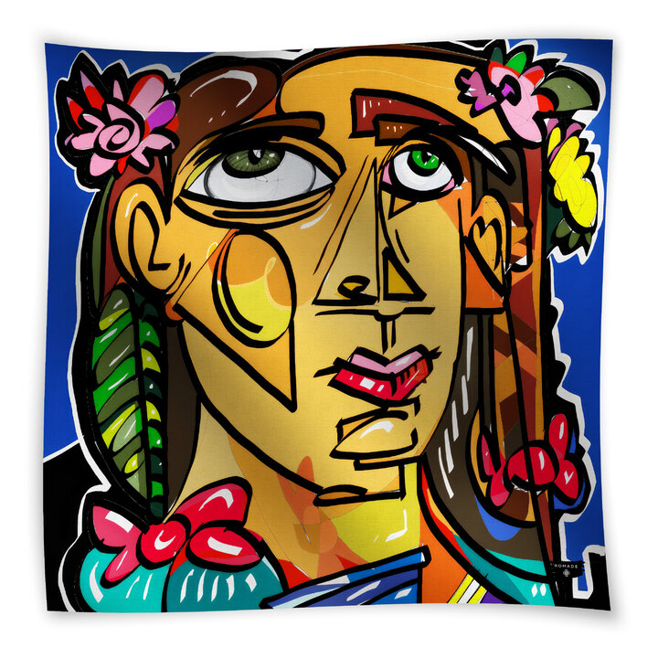 Šátek Roma Lisa v modré barvě