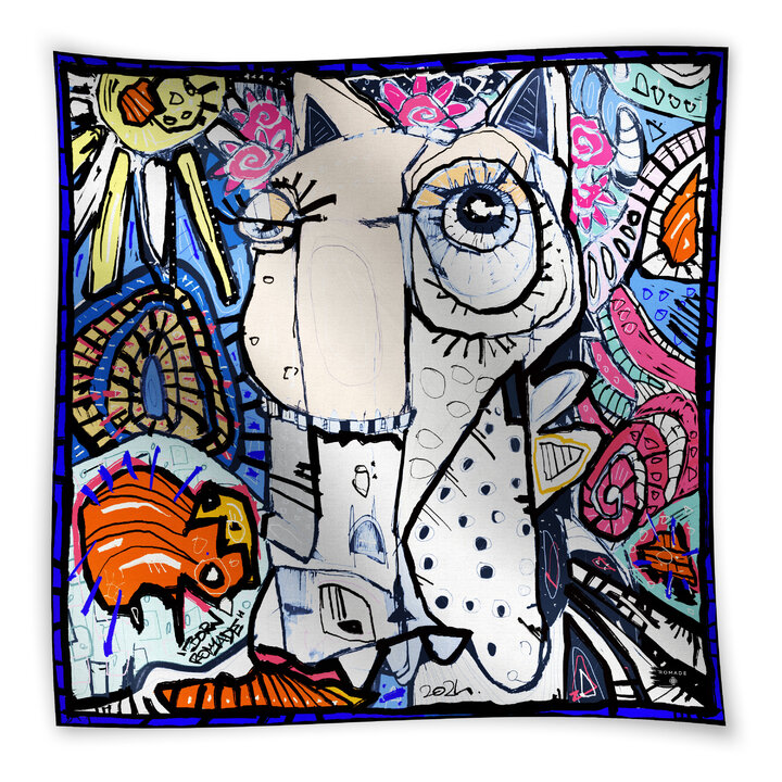 Šátek Zrození (Uľiben) v modré barvě