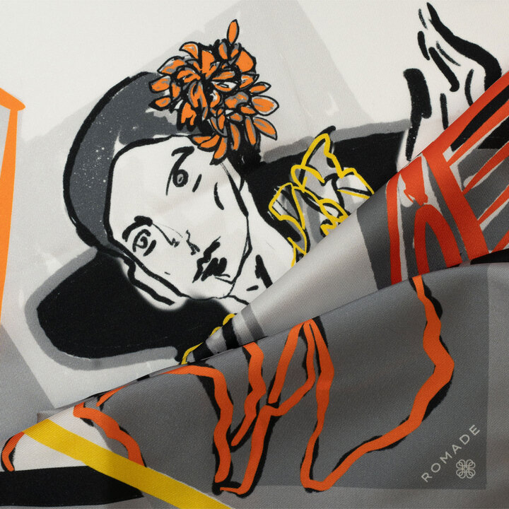 Šátek Cesta (Bachtalo Drom) v černo bílé barvě