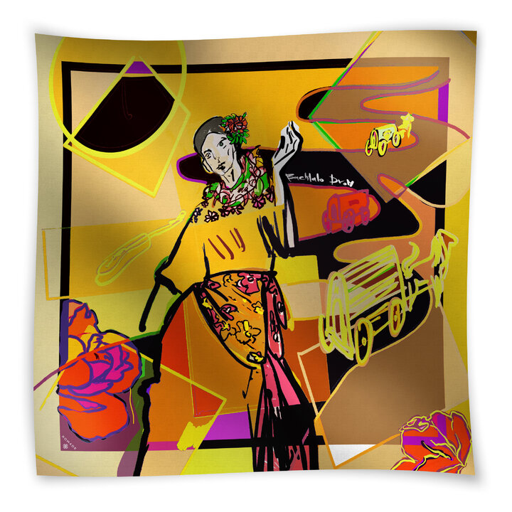 Šátek Cesta (Bachtalo Drom) v oranžové barvě