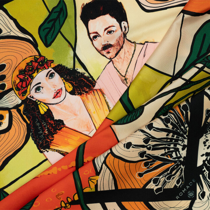 Šátek Svatba (Baro Bijav) v zelené barvě