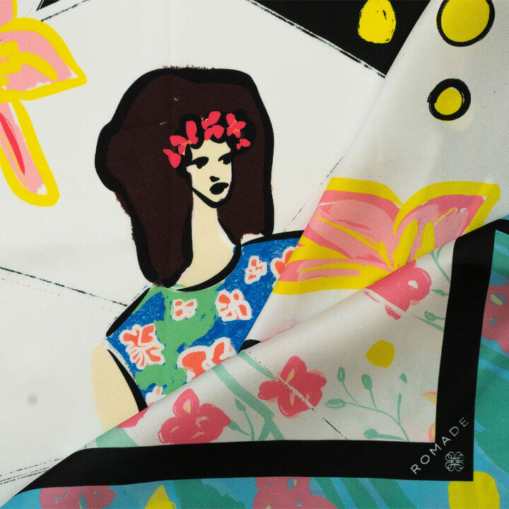 Šátek Peníze (Love) v modré barvě