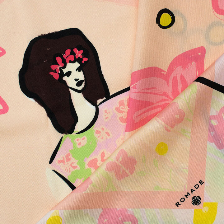 Šátek Peníze (Love) v růžové barvě