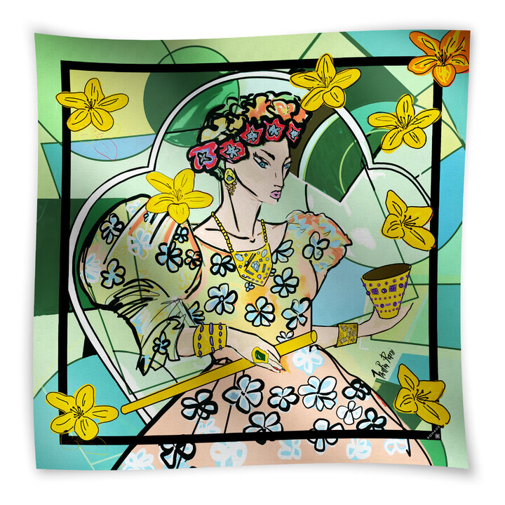 Šátek Královna (Marahaňi) ve světle-zelené barvě