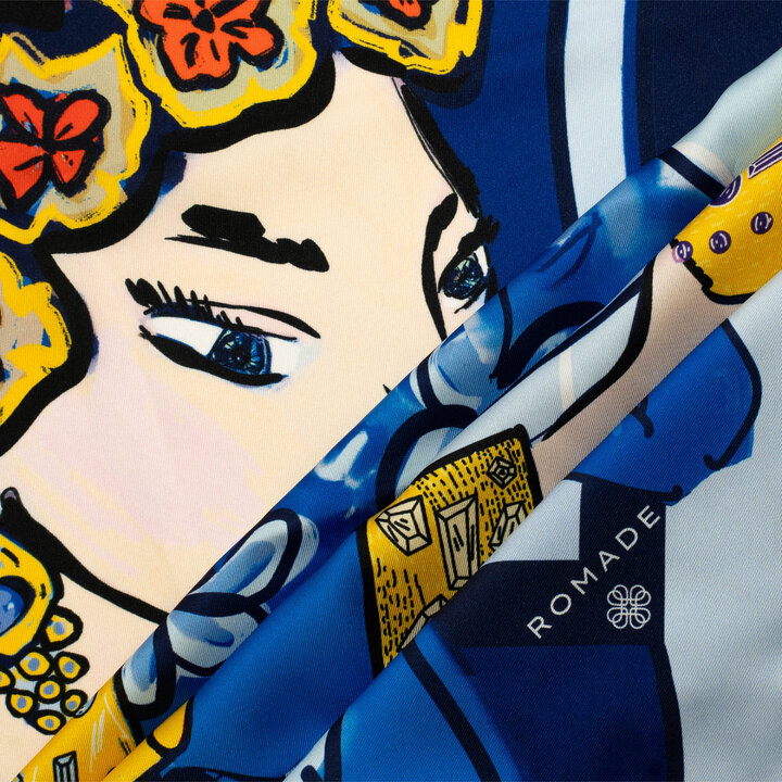 Šátek Královna (Marahaňi) v modré barvě