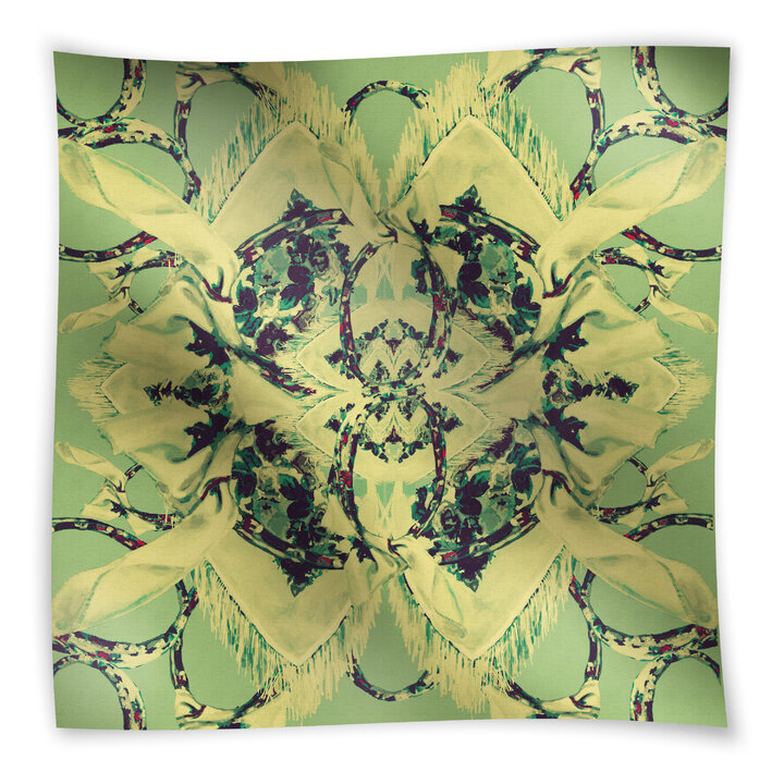 Šátek Duše (Voďi) v zelené barvě