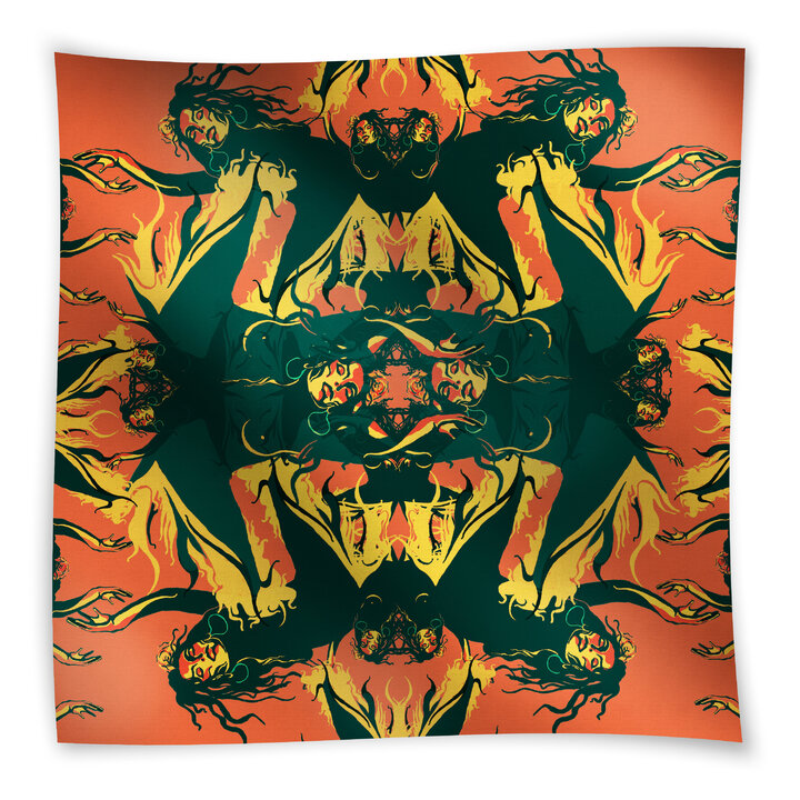 Šátek Svoboda (Mukľiben) v oranžové barvě