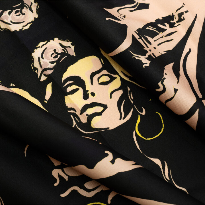 Šátek Svoboda (Mukľiben) v černé barvě