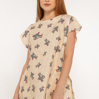 Dámská tunika ze 100% lnu s krátkým rukávem