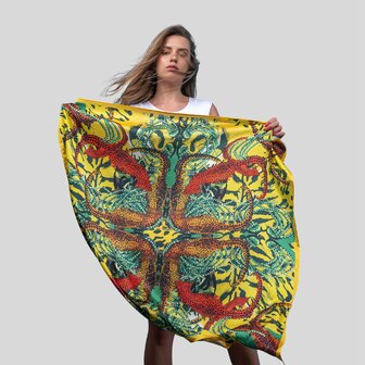 Šátek Harmonie (Harmonija) ve zeleno-žluté barvě