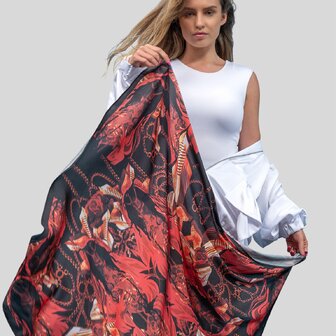 Šátek Tajemství (Garuďipen) v bordové barvě