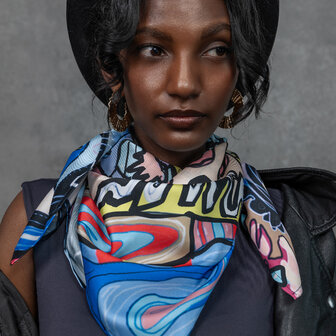 Šátek Identita (Miripen) v modré barvě