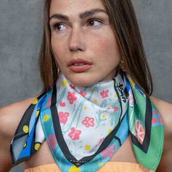 Šátek Peníze (Love) v modré barvě