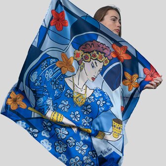 Šátek Královna (Marahaňi) v modré barvě